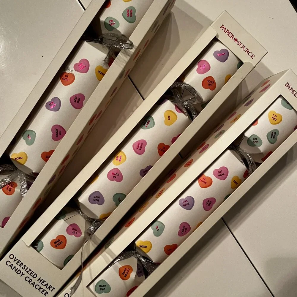 Valentine Conversation Heart Crackers Set of 3 by Paper‎ Source (New)